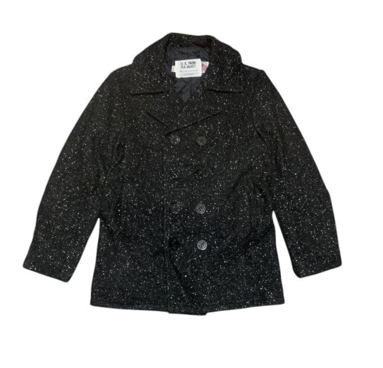 Schott Vintage 80s Schott NYC U.S 740 N Pea Jacket Wool Peacoat Size US M / EU 48-50 / 2 - 1 Thumbnail