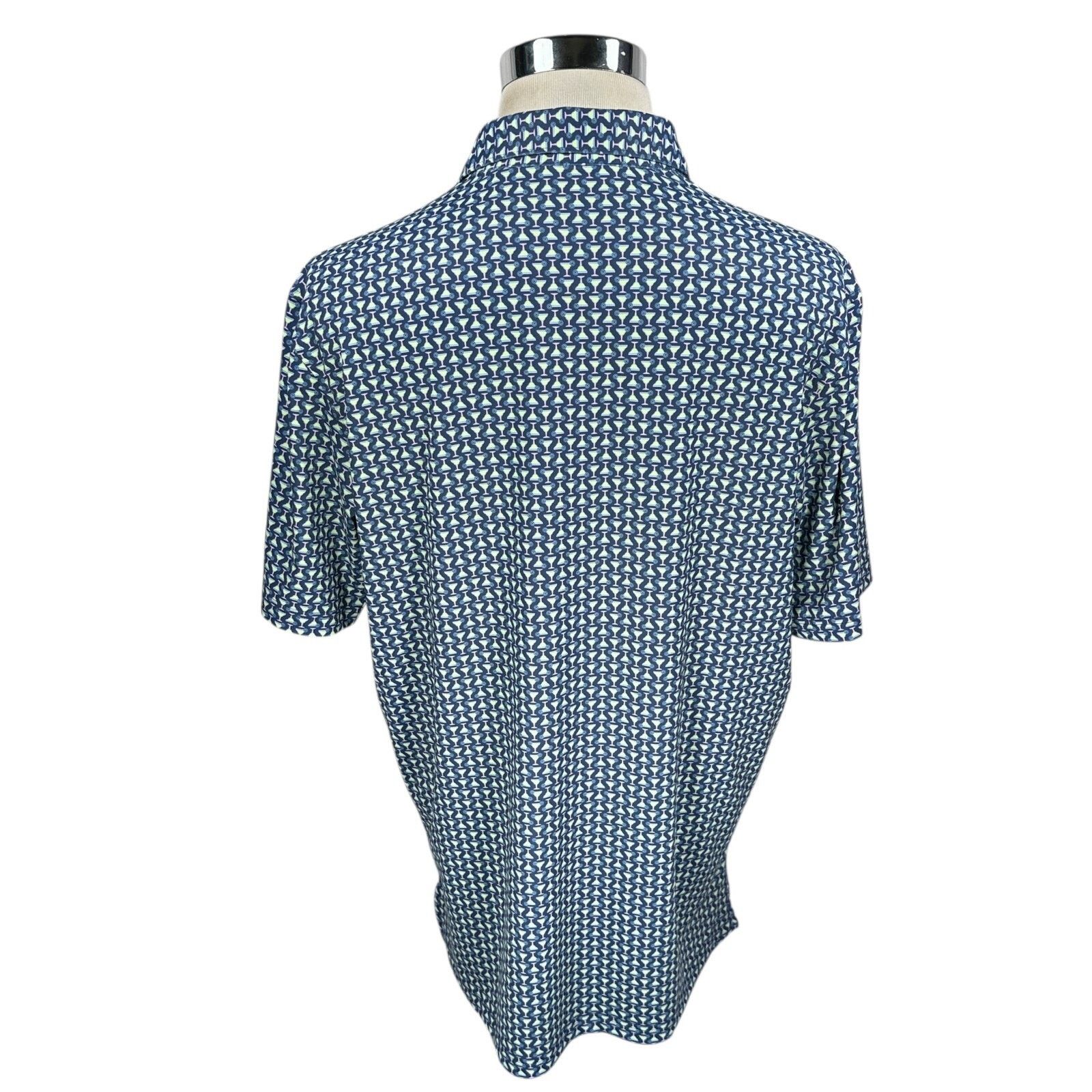 Other Turtleson Polo Shirt Men Large Blue Margarita Cocktail AOP Size US L / EU 52-54 / 3 - 6 Thumbnail