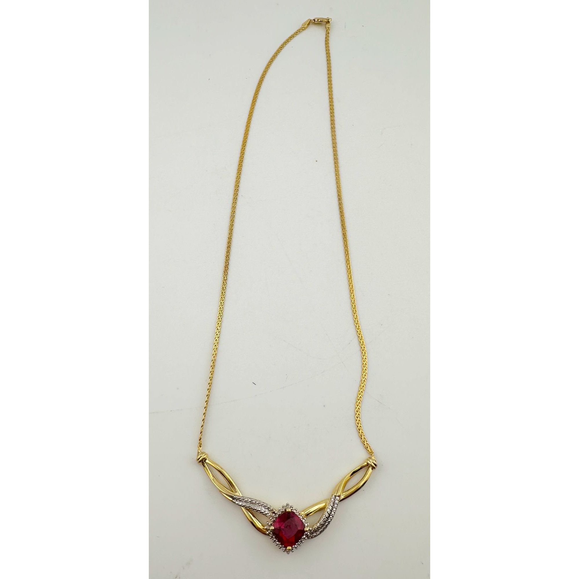 Other Elegant Lab Created Ruby and White Sapphire Infinite Loop Ne Size ONE SIZE - 11 Thumbnail