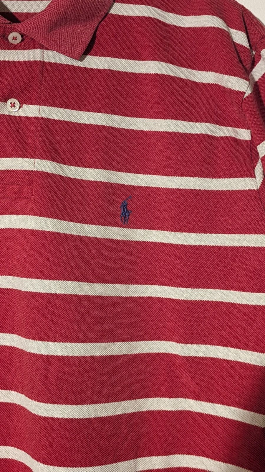 Polo Ralph Lauren 👕 Polo Ralph Lauren Striped Polo Shirt – Red/White (Size L) Size US L / EU 52-54 / 3 - 5 Thumbnail