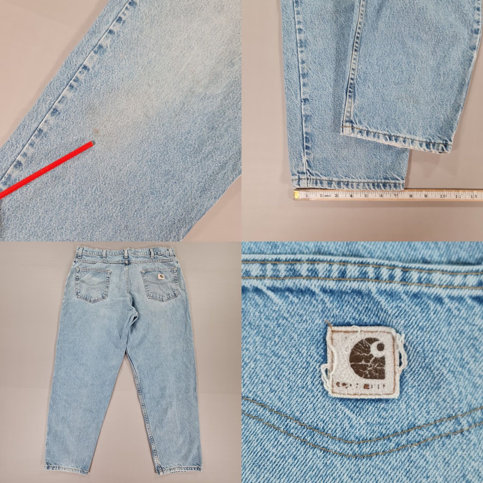 Carhartt VINTAGE Carhartt Jeans Blue W38 L30 Relaxed Fit Straight Denim 90s B17-DST Mens Size US 38 / EU 54 - 8 Thumbnail