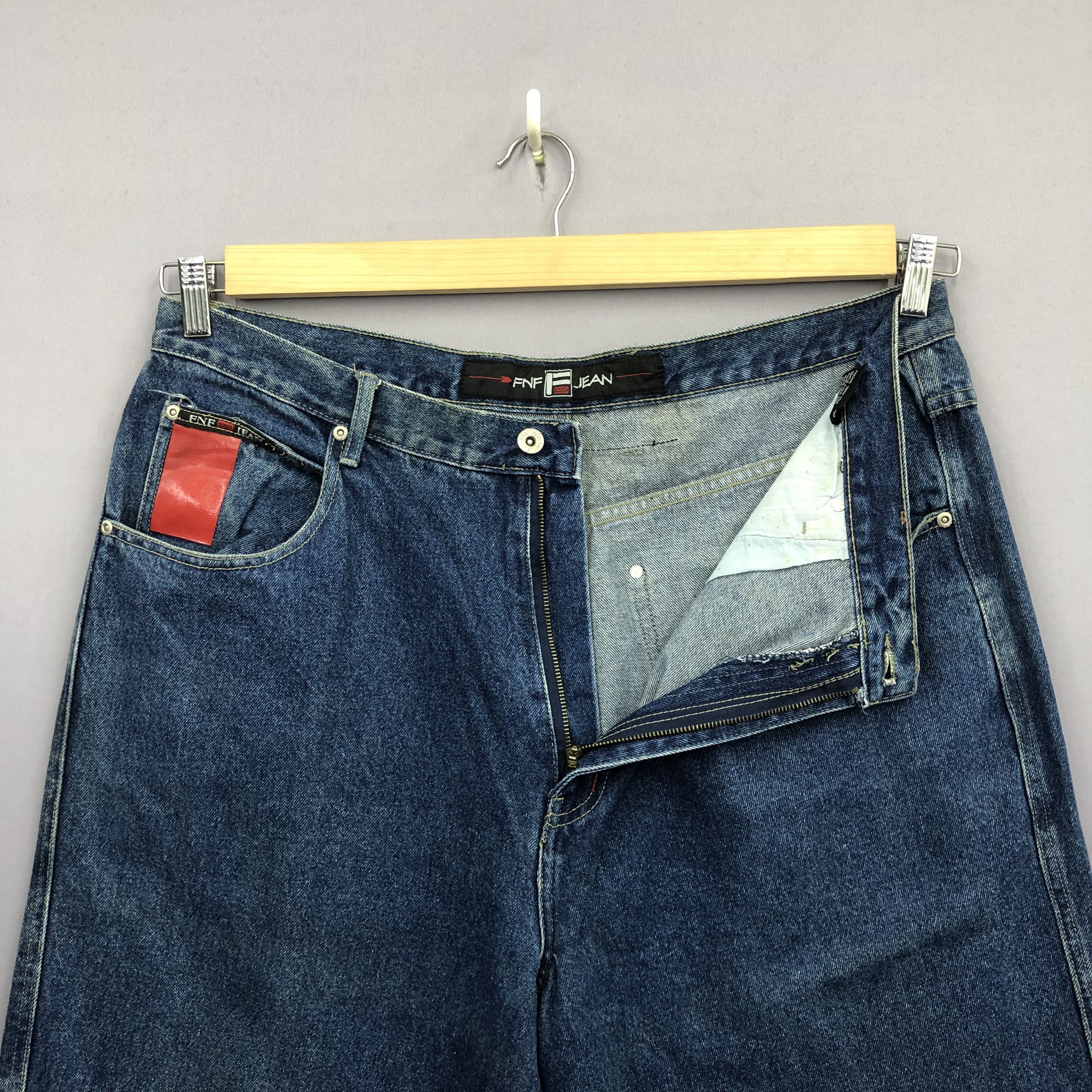 Japanese Brand Crazy Vintage Y2K/2000s FNF Jeans Baggy Faded Skater Denim Size US 38 / EU 54 - 7 Thumbnail