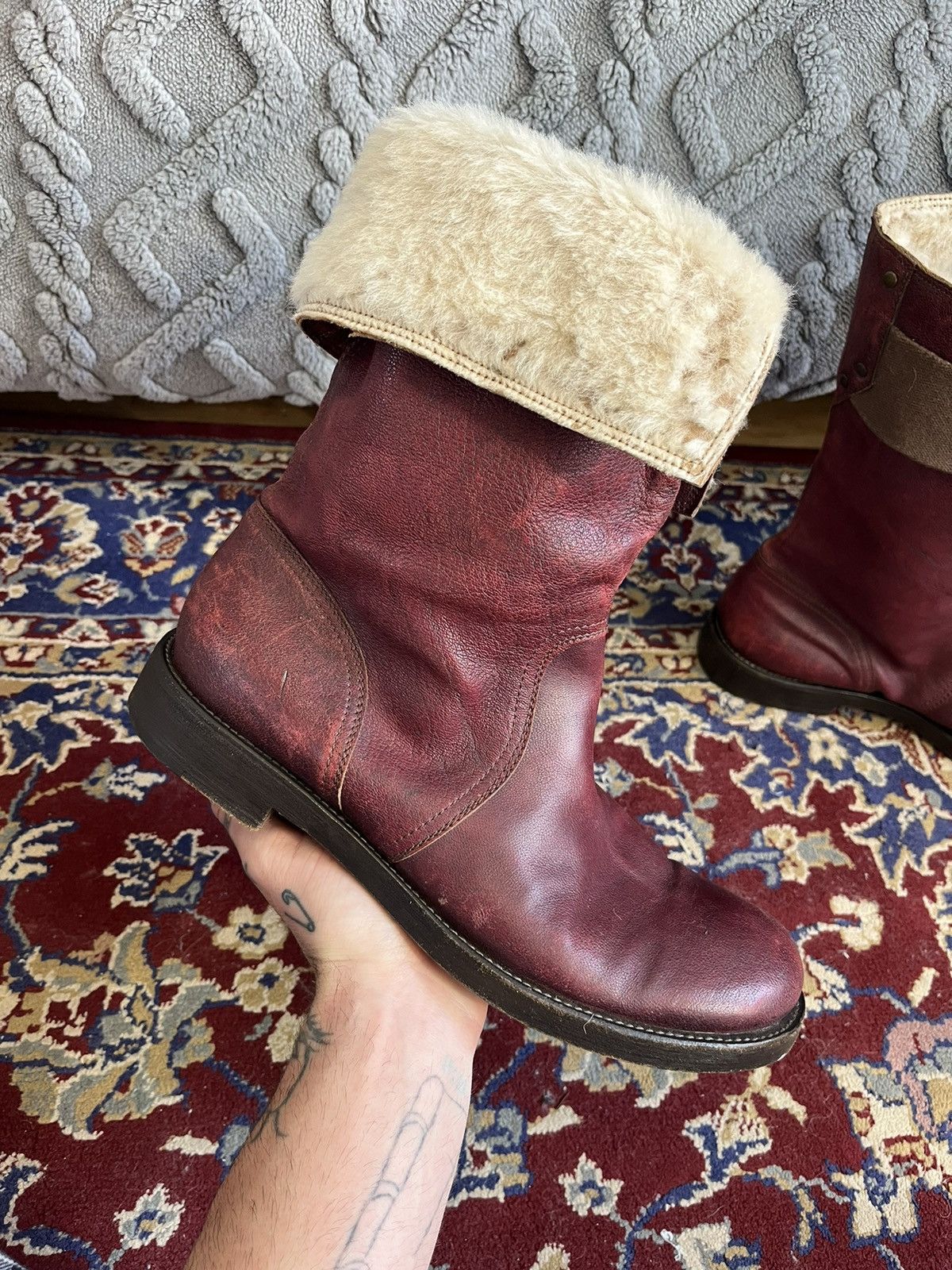 Dries Van Noten Dries Van Noten Vero Cuoio Red leather Winter boot rare🔥 Size US 10 / EU 43 - 3 Thumbnail