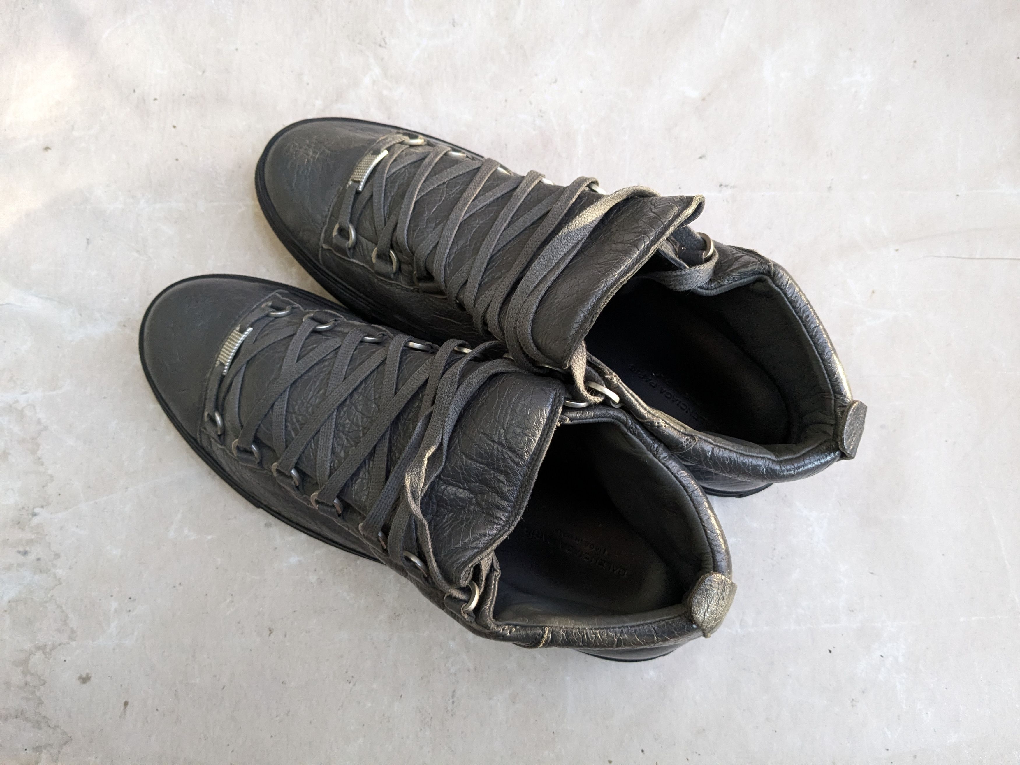 Balenciaga Balenciaga Arena Gray Black 12 High Tops Leather Size US 13 / EU 46 - 10 Thumbnail