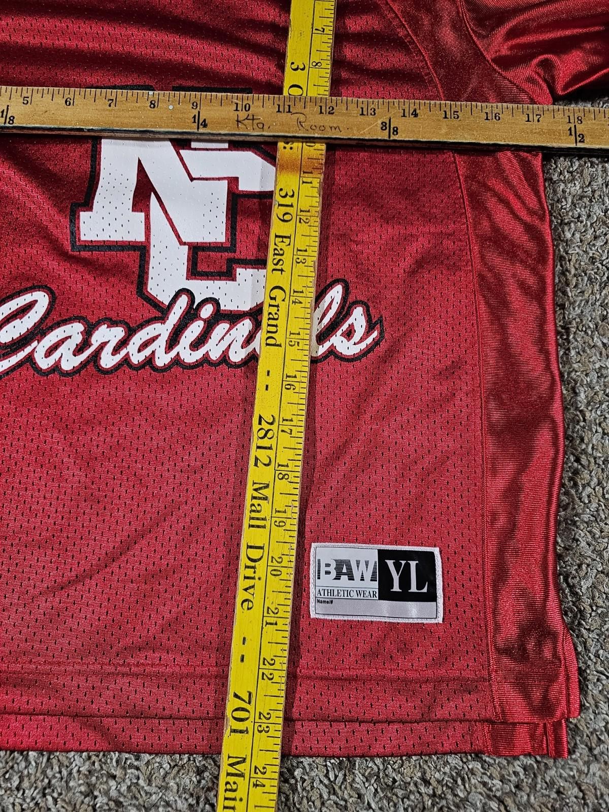 Other BAW Athletic Wear NC Cardinals jersey Youth Large Red Size ONE SIZE - 4 Thumbnail
