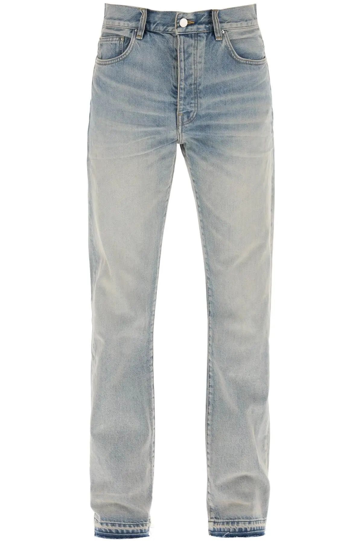 image of Amiri O1S22I1N0224 Straight Cut Loose Jeans In Light Blue, Men's (Size 30)