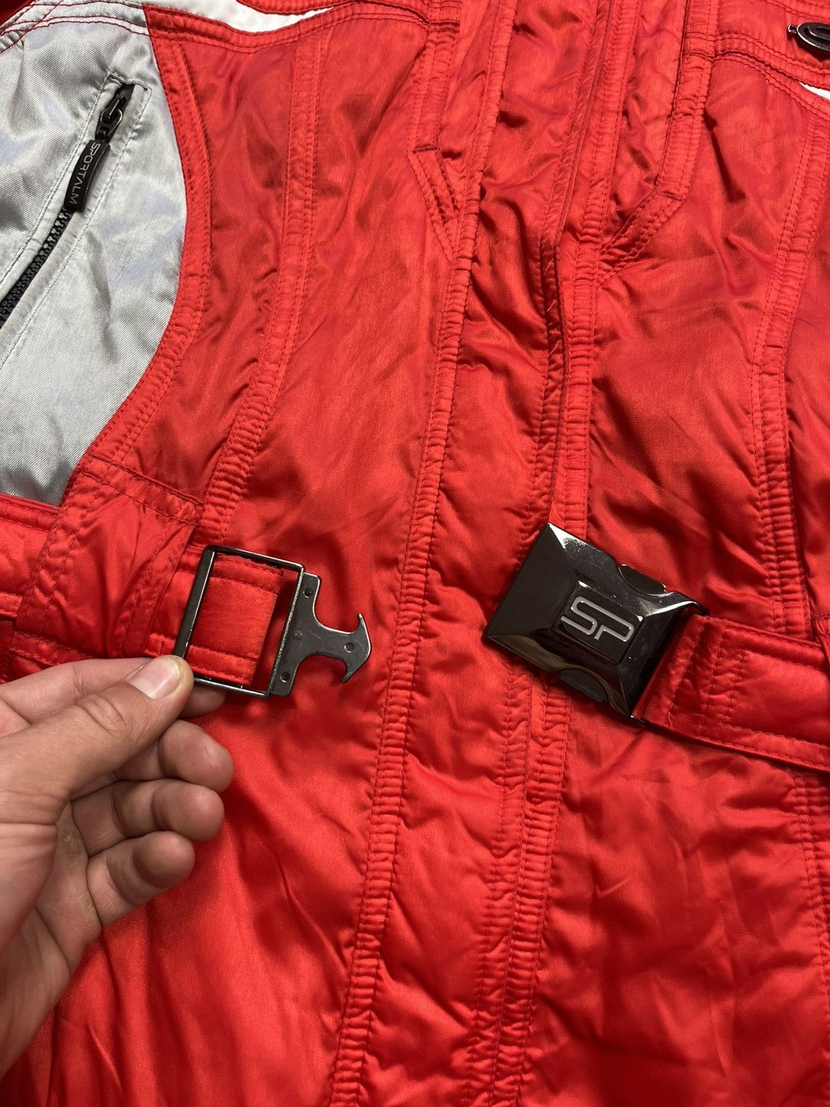 Sportalm Kitzbuhel Vintage Sportalm Red Silver Ski Jacket Belted Hooded Size 40 Size M / US 6-8 / IT 42-44 - 11 Thumbnail