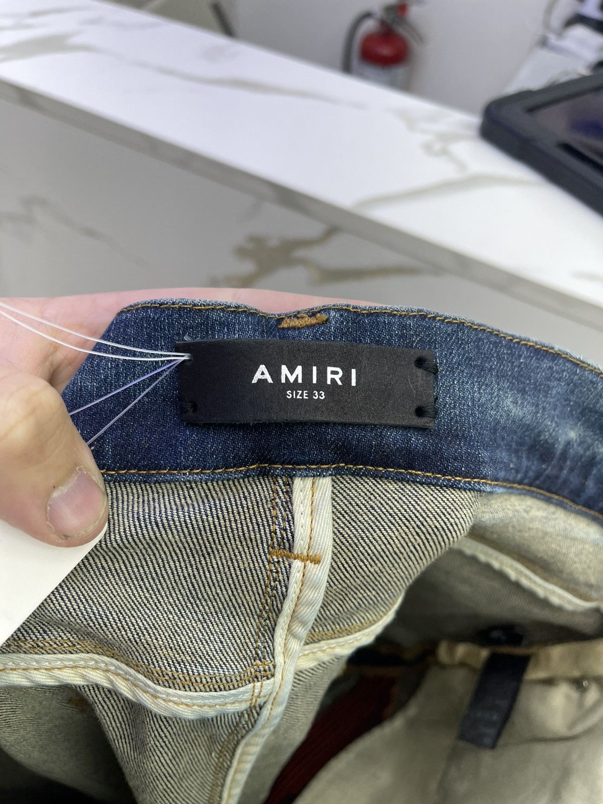 Amiri Amiri MX1 jeans (dark blue/orange) Size US 33 - 3 Thumbnail