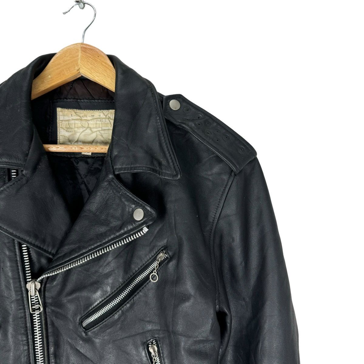 Japanese Brand ☀️HOUSTON DOUBLE COLLAR BIKERS LEATHER JACKET Size US M / EU 48-50 / 2 - 4 Thumbnail