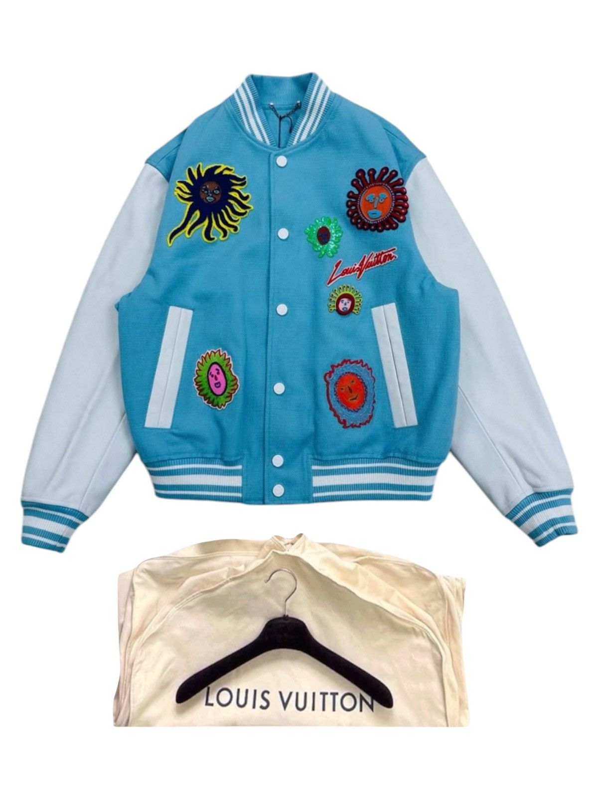 Louis Vuitton × Yayoi Kusama Louis Vuitton x Yayoi Kusama 46 Embroidered Varsity Jacket Size US S / EU 44-46 / 1 - 1 Thumbnail
