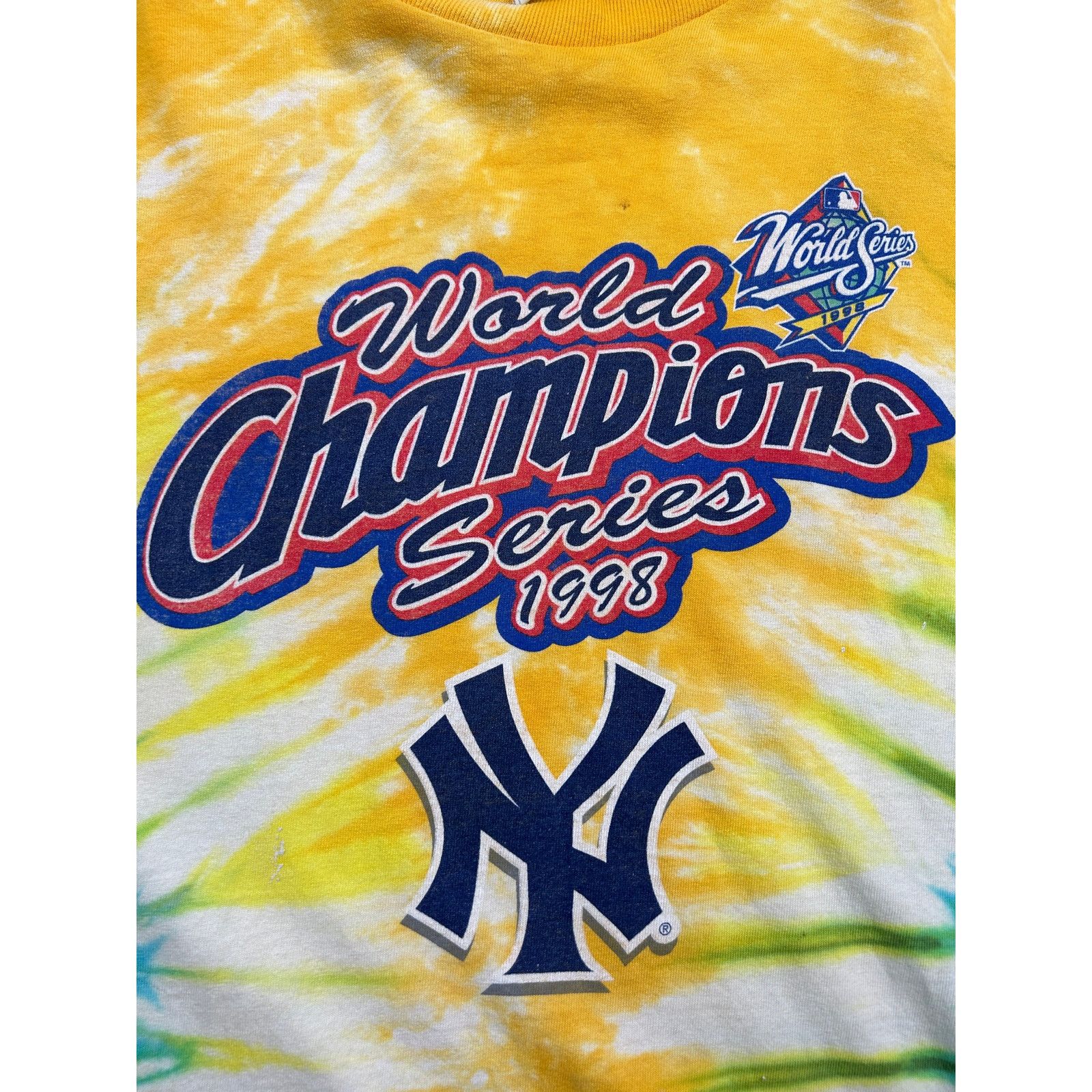 Vintage Vintage 1998 New York Yankees World MLB Tie Dye T Shirt XL Size US XL / EU 56 / 4 - 4 Thumbnail