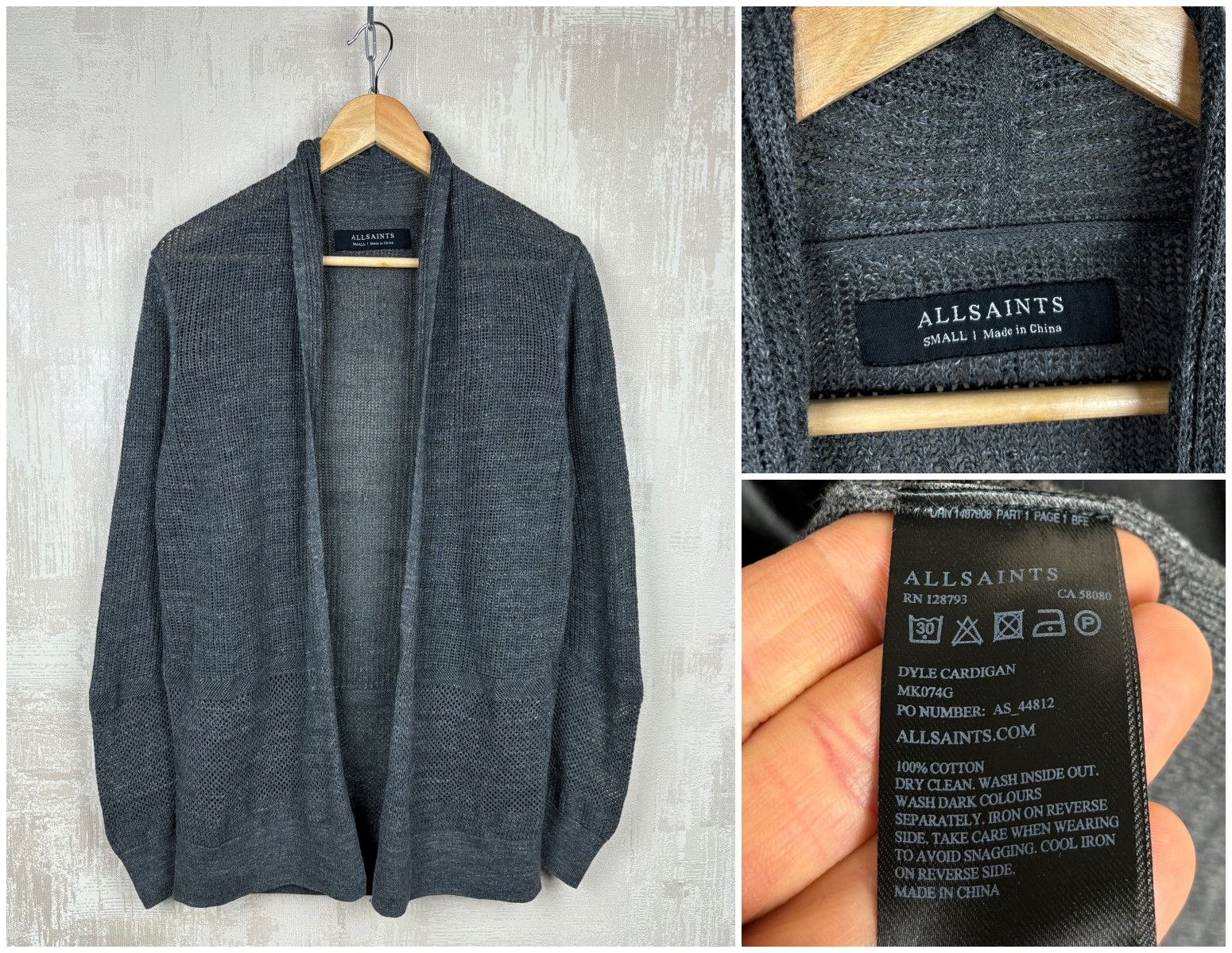 Allsaints AllSaints Dyle Cardigan Mesh Cotton Size US S / EU 44-46 / 1 - 1 Thumbnail