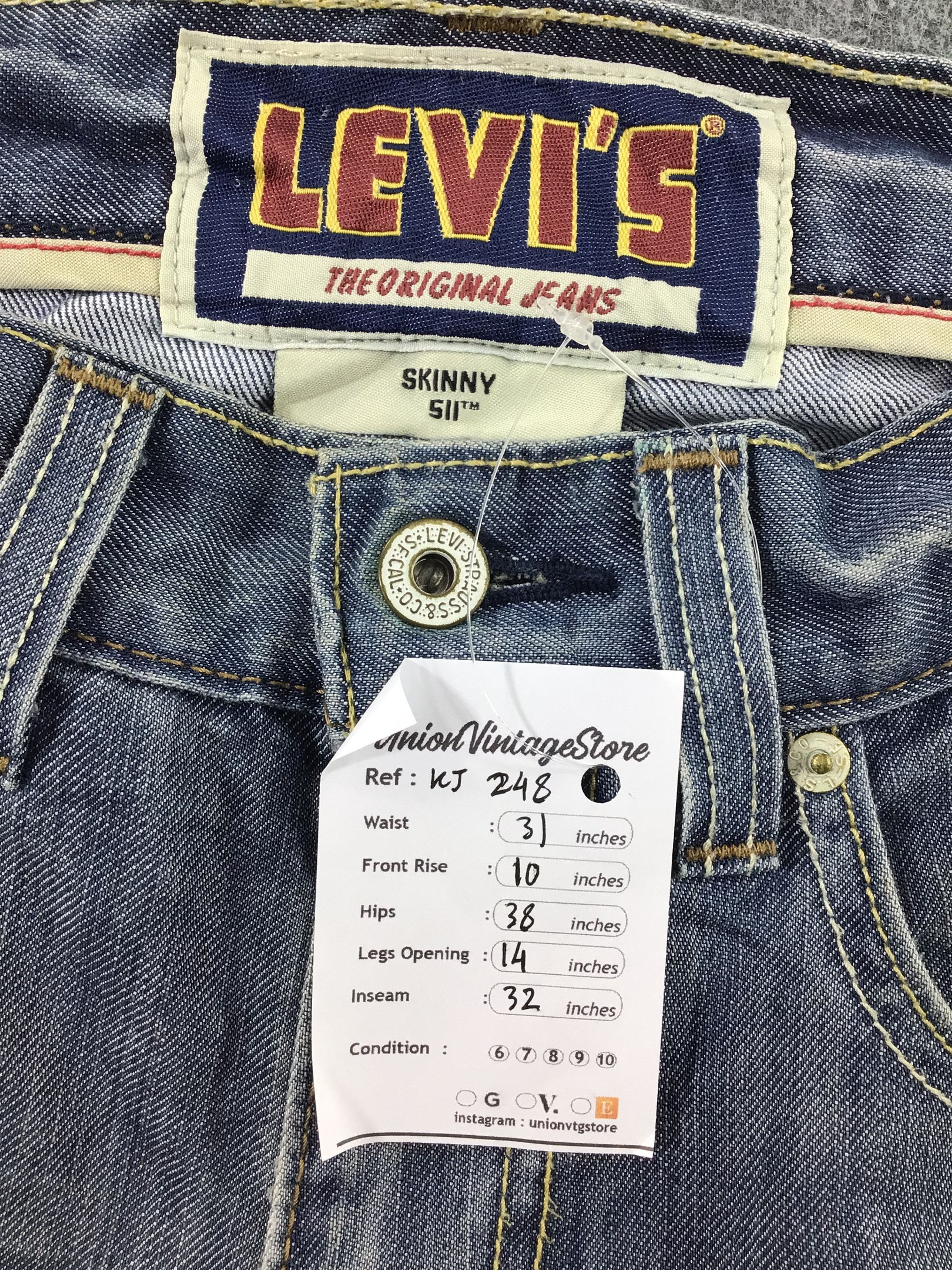 Levi's Vintage Levis 511 Jeans Faded Blue Skinny Jeans KJ248 Size US 31 - 11 Thumbnail