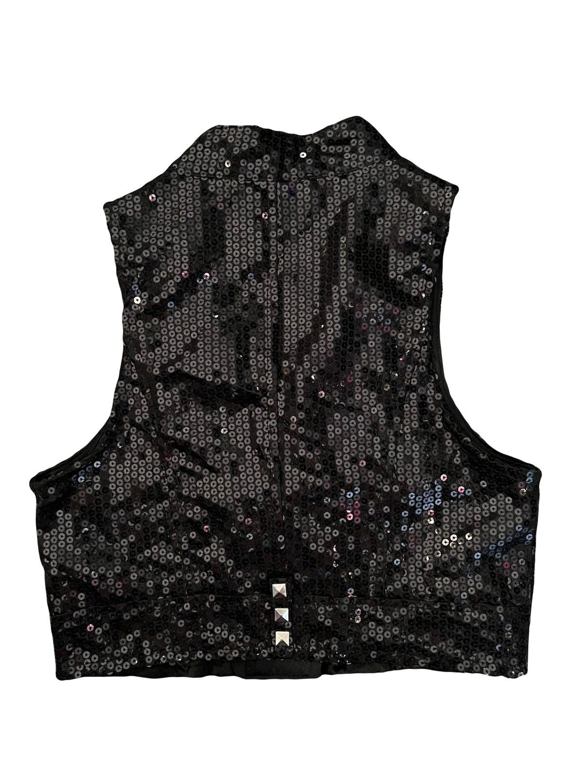 Japanese Brand Black sequin and stud cropped vest 🖤🧛🏻‍♀️ Size S / US 4 / IT 40 - 7 Thumbnail