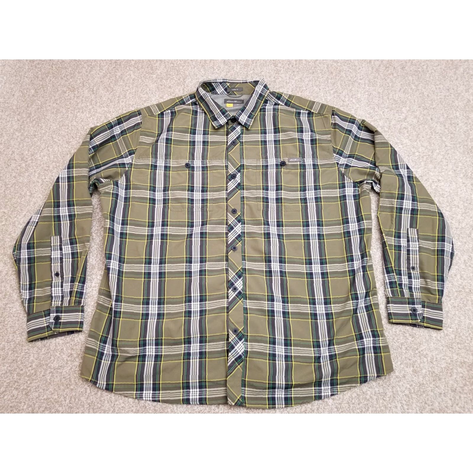 Eddie Bauer VINTAGE Eddie Bauer Shirt Mens XL Green Plaid Classic Fit Performance Blend Size US XL / EU 56 / 4 - 2 Thumbnail