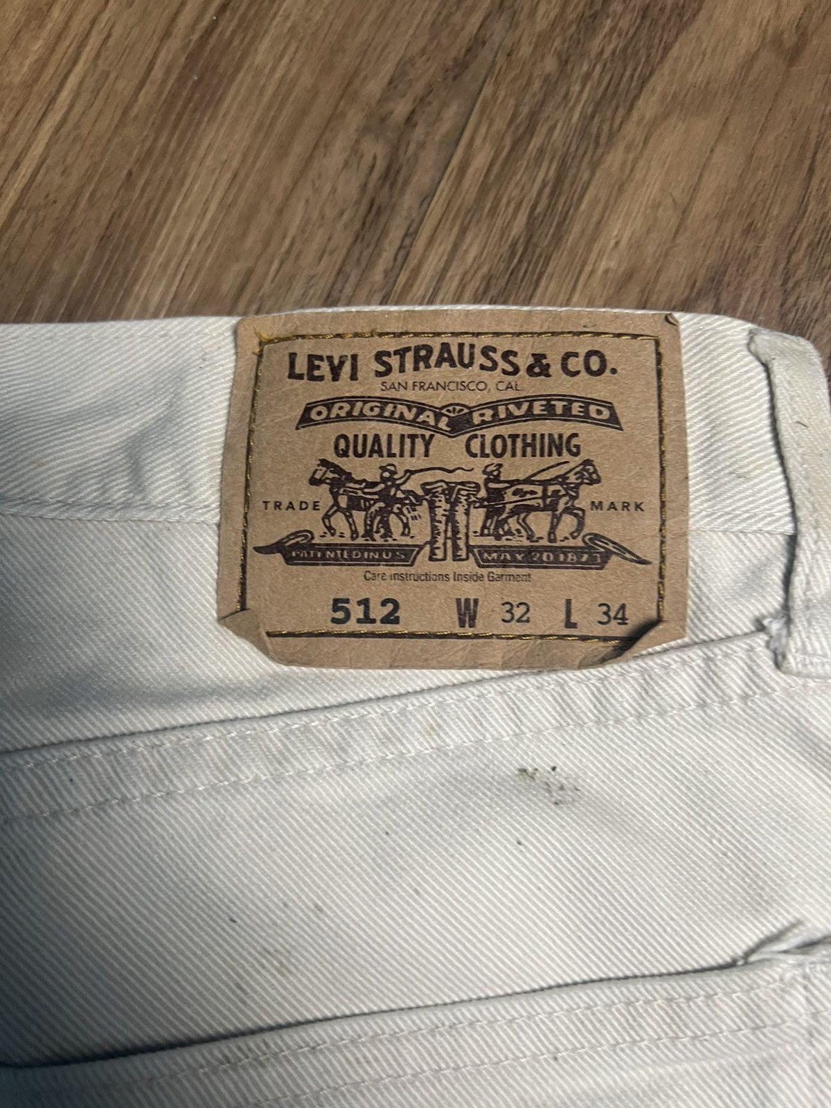 Levi's Levi's 512 Vintage Creamy White Tapered Fit Denim (40) Size US 32 / EU 48 - 15 Thumbnail