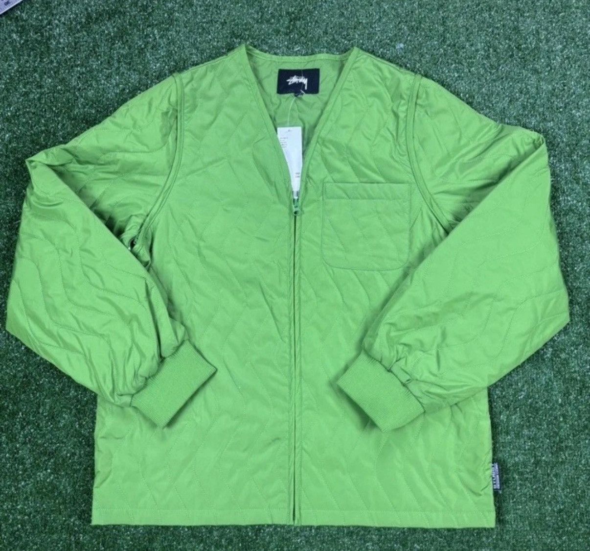 Stussy Stussy Women Green Quilted Jacket Size Large NWT Size L / US 10 / IT 46 - 1 Thumbnail