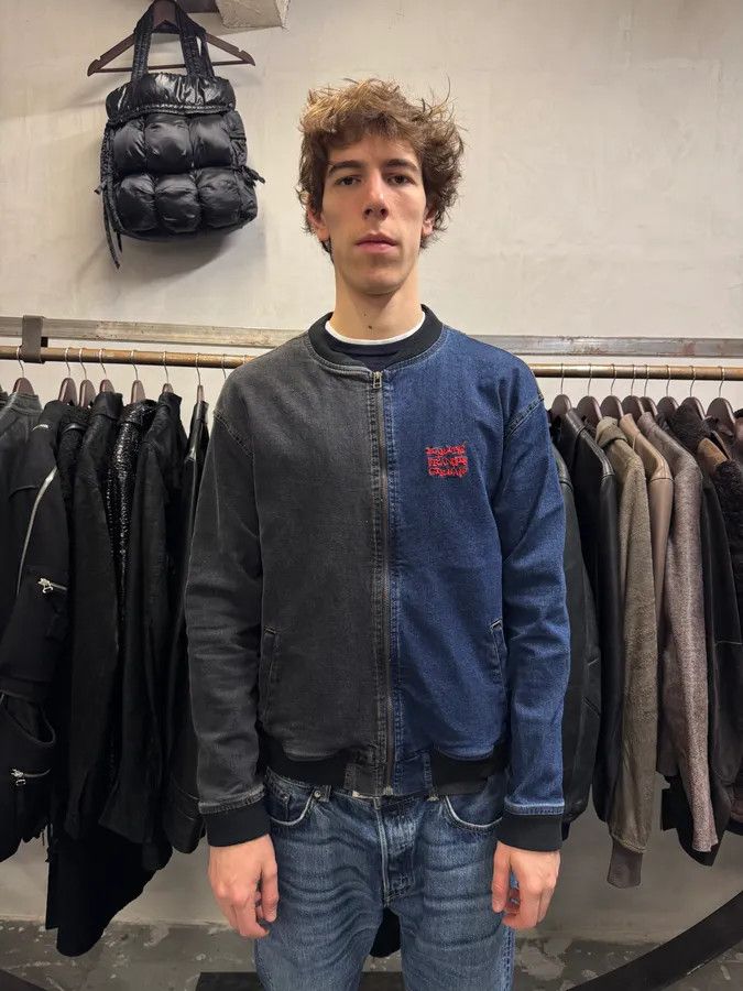 Marithe + Francois Girbaud 1990s Marithé + François Girbaud Navy Grey Two Tone Denim Jacket Size US L / EU 52-54 / 3 - 2 Thumbnail