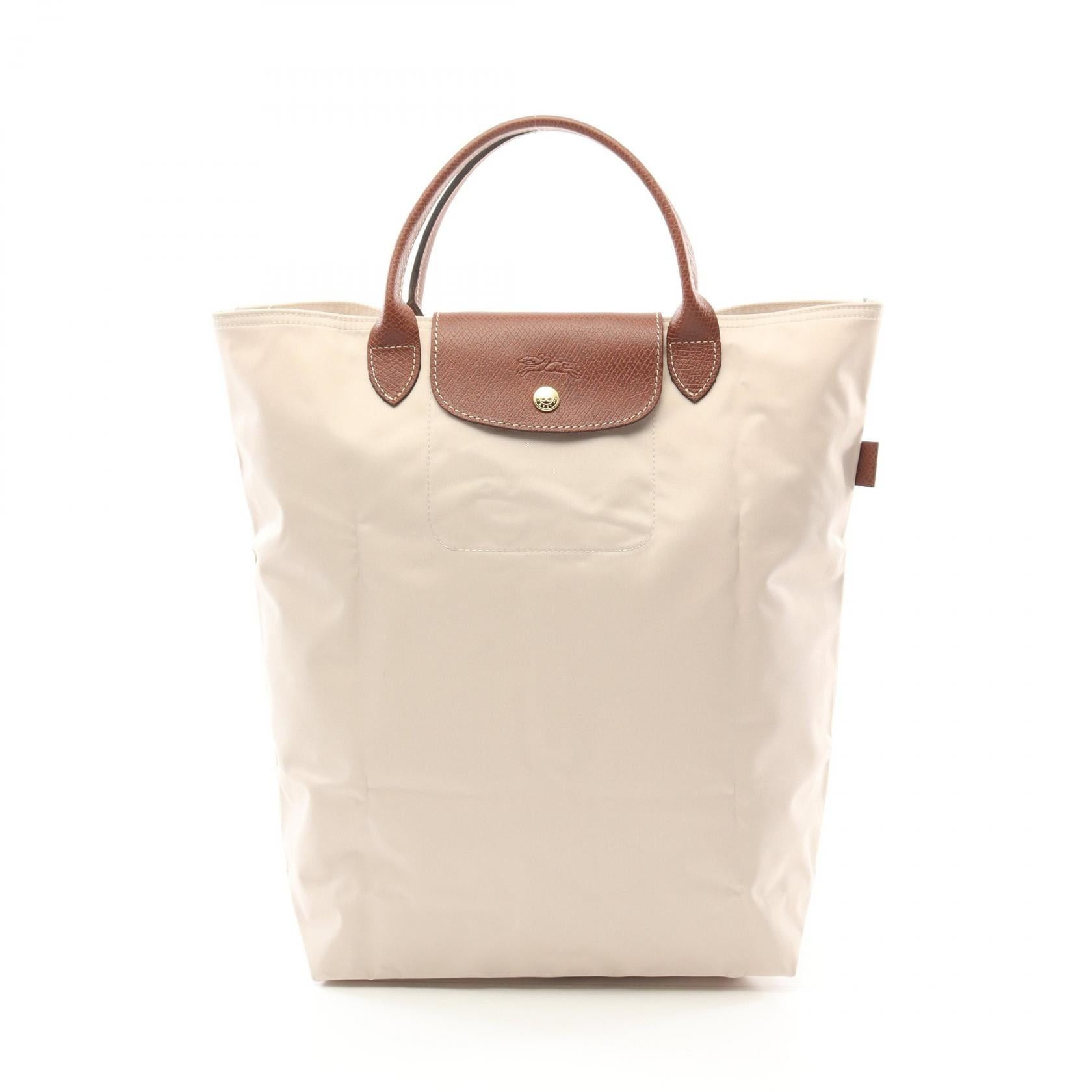 Longchamp Longchamp Le Preage Original M Shopping Bag Handbag Tote Fabric Leather Beige Brown Size ONE SIZE - 1 Thumbnail