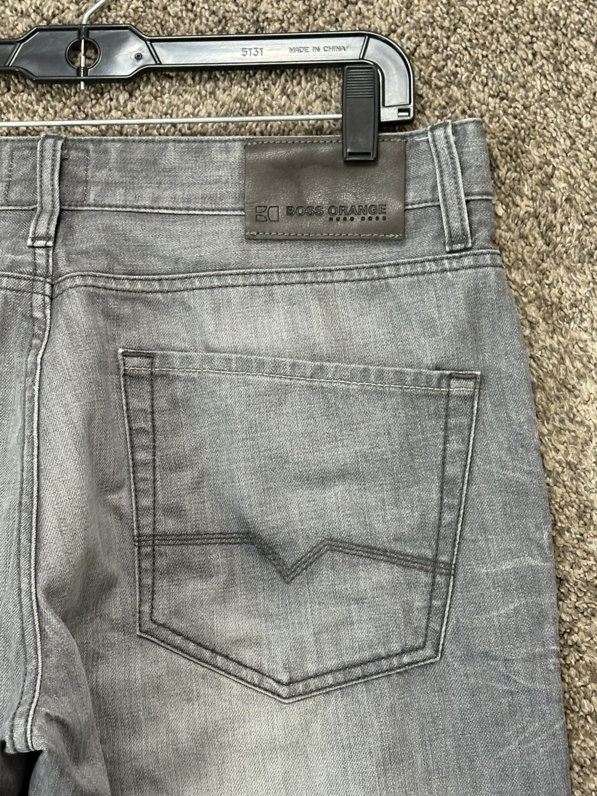 Hugo Boss Boss Orange Men Regular Fit Straight Leg Jeans Gray 36x32 Size US 36 / EU 52 - 5 Thumbnail