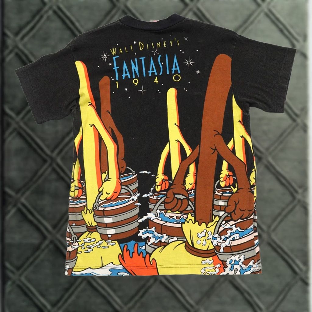 Disney VINTAGE Disney T-Shirt Adult Small/Medium (20X29) Fantasia Mickey All Over Print AOP Shirt Mens Size US M / EU 48-50 / 2 - 1 Thumbnail