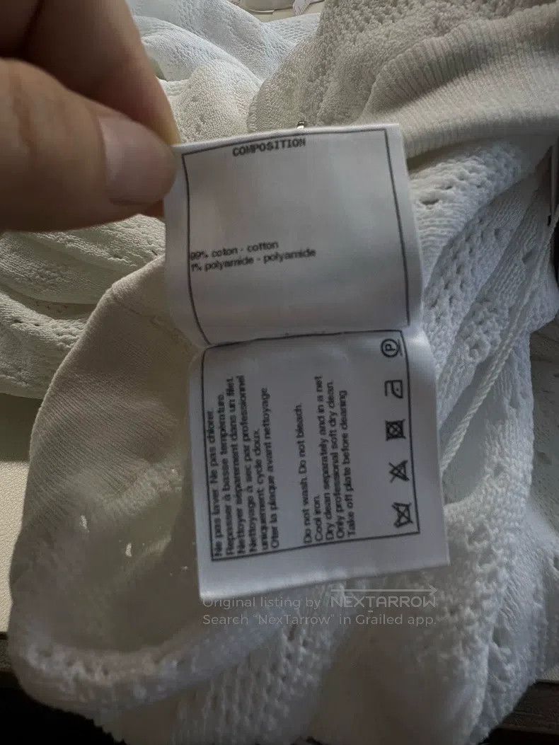Chanel Chanel White hollow knitted wide-leg trousers Size 26" / US 2 / IT 38 - 5 Thumbnail