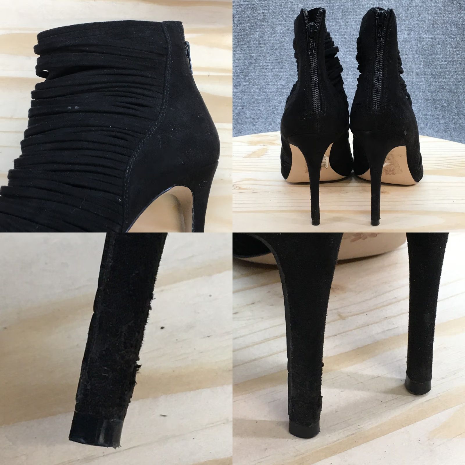 BCBGeneration BCBGeneration Ankle Booties Womens 7.5B Black Elle Peep Toe Stiletto Casual Bootie Size US 8 / IT 38 - 8 Thumbnail
