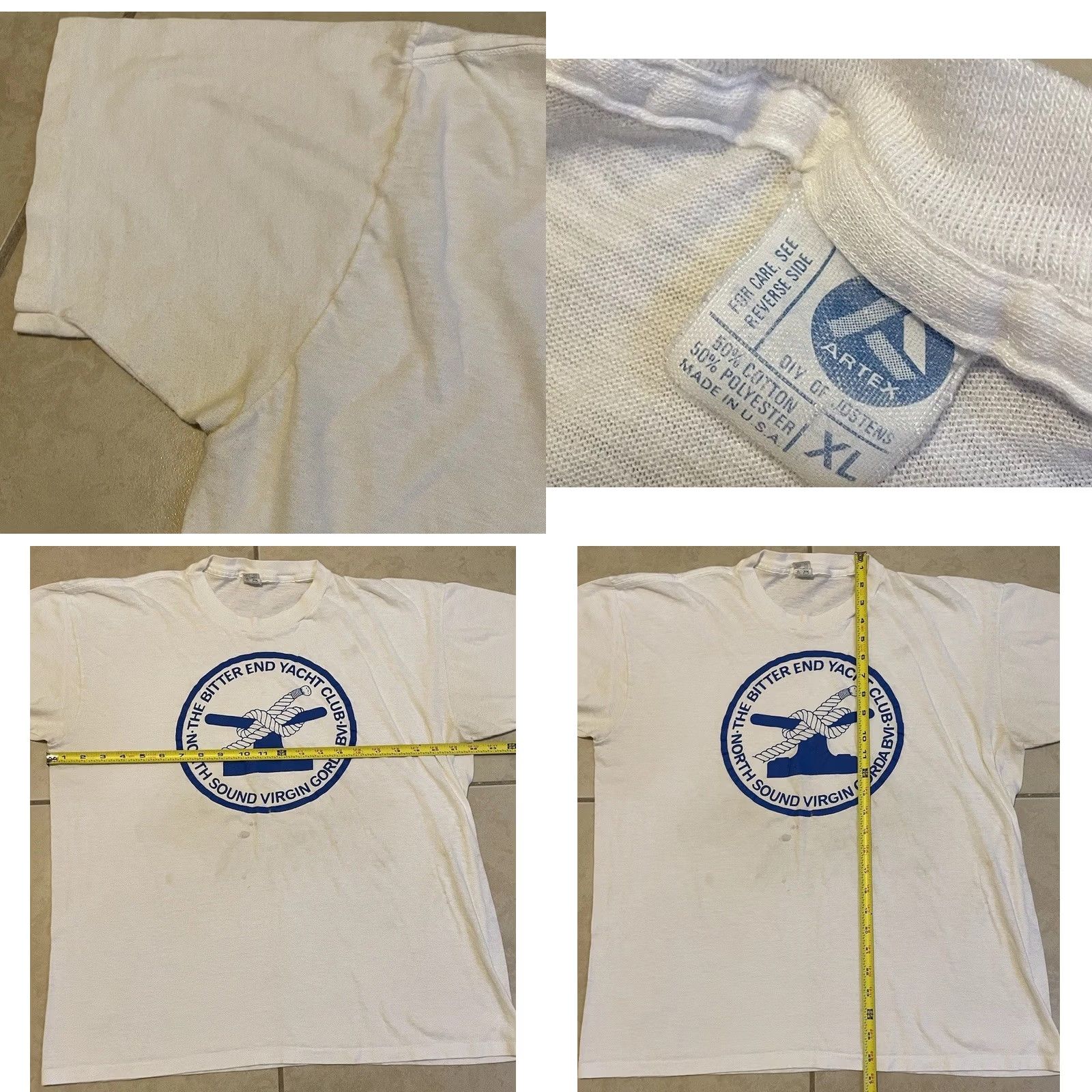 Vintage VINTAGE Bitter End Yacht Club Shirt M White_distressed 70s 80s Grunge Beach Surf Nautical Ocean Pacific California USA Mens T-Shirt Size US M / EU 48-50 / 2 - 9 Thumbnail