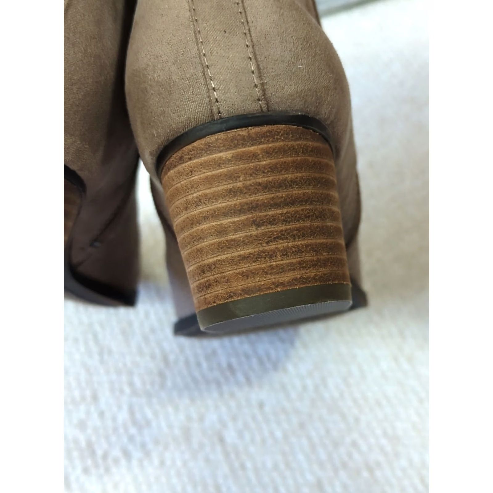 Vintage LIFE STRIDE Blake ankle boots Womens 9.5 ash Tan/Beige Solid Fabric Zip Comfort Cushioned City Vintage: No Size US 10 / IT 40 - 7 Thumbnail