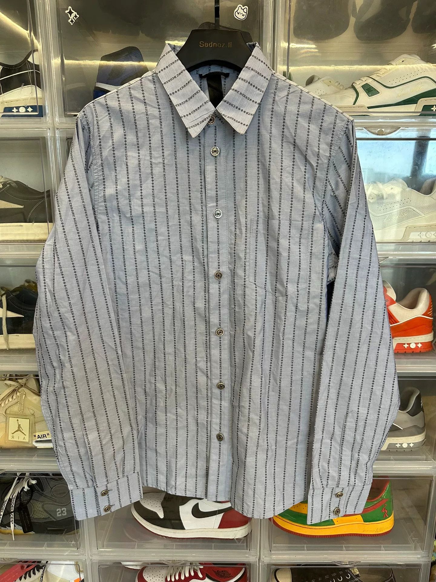 Chrome Hearts Chrome Hearts Blue Striped Shirt L Size US L / EU 52-54 / 3 - 1 Thumbnail