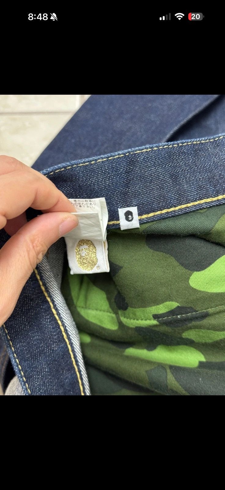 Bape denim pants sz xl
