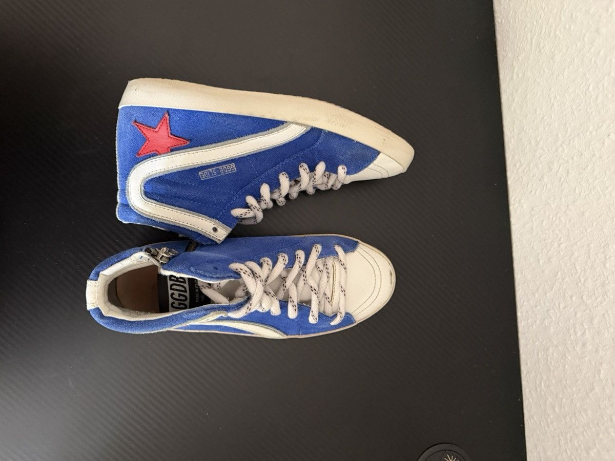 Golden Goose Golden Goose Slide High Top Sneakers Blue/White Red Star Size US 4 / IT 34 - 2 Thumbnail