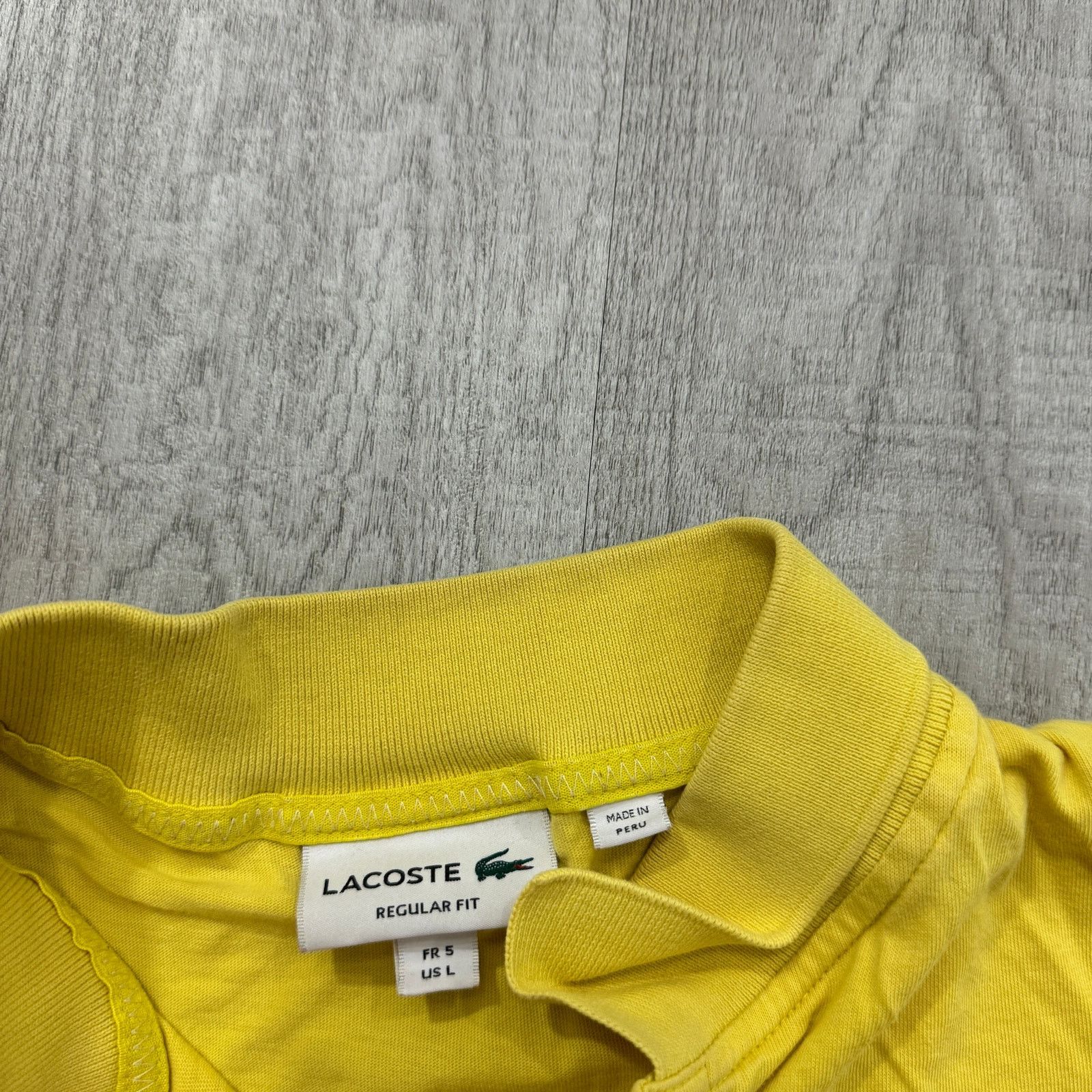 Lacoste Lacoste Polo Shirt Men's Large Yellow Regular Fit Alligator Size US L / EU 52-54 / 3 - 5 Thumbnail
