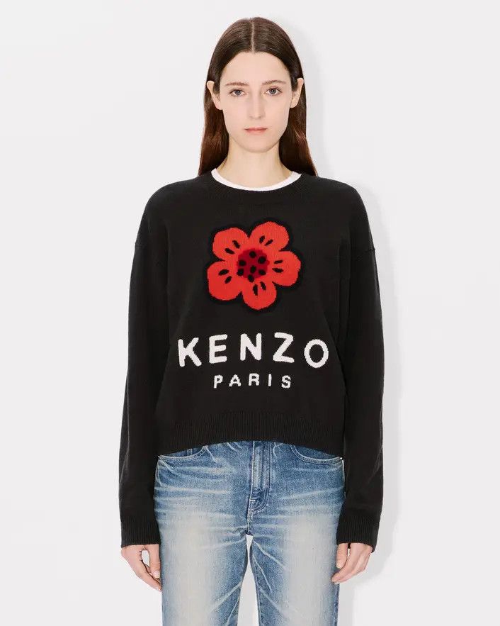 Kenzo o1s22i1n0125 Boke Flower Wool Sweater in Black Size S / US 4 / IT 40 - 3 Thumbnail