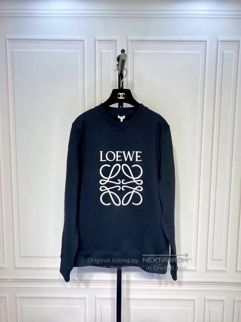 LOEWE Black embroidered logo sweatshirt size M