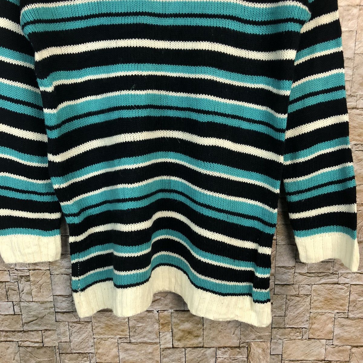 Designer × Japanese Brand × OVER THE STRiPES Cecil Mcbee Green Stripe Knitwear #A766 Size M / US 6-8 / IT 42-44 - 6 Thumbnail