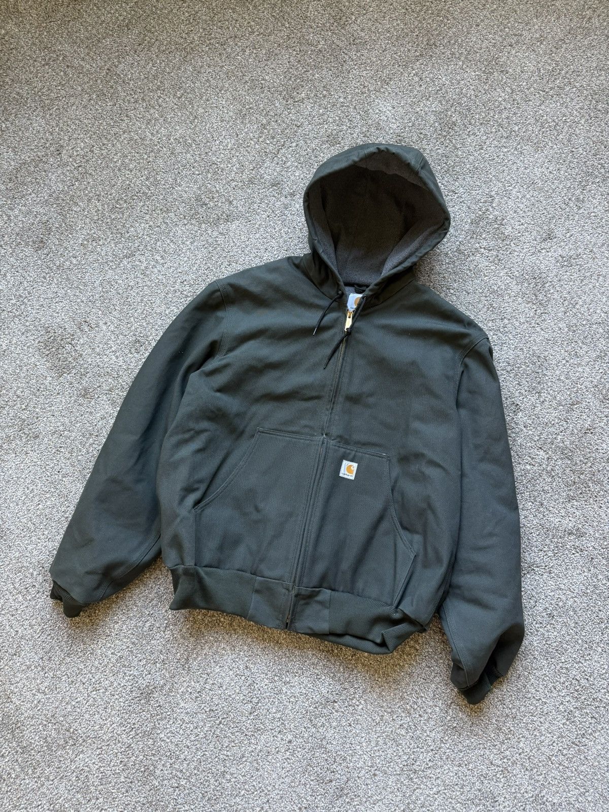 Carhartt Carhartt J158 Duck Active Dark Green Fleece Lined Jacket Size US L / EU 52-54 / 3 - 1 Thumbnail