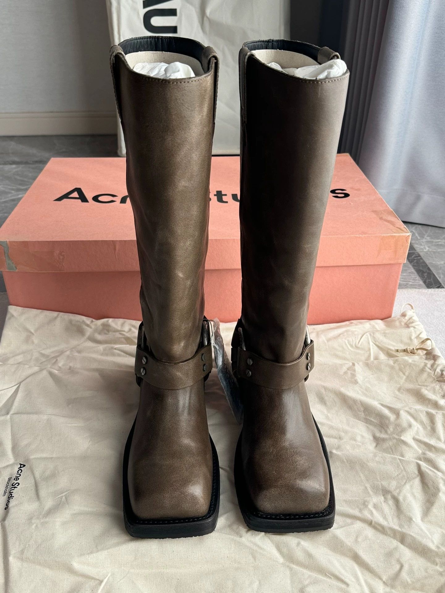 Acne Studios Acne Studios Knee-High Riding Boots Brown 37 Size US 6.5 / IT 36.5 - 2 Thumbnail