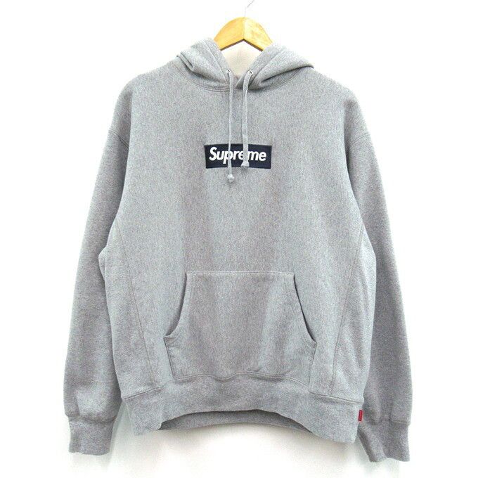 Supreme Supreme Big Logo Jacquard Hooded Sweatshirt Grey Red size
