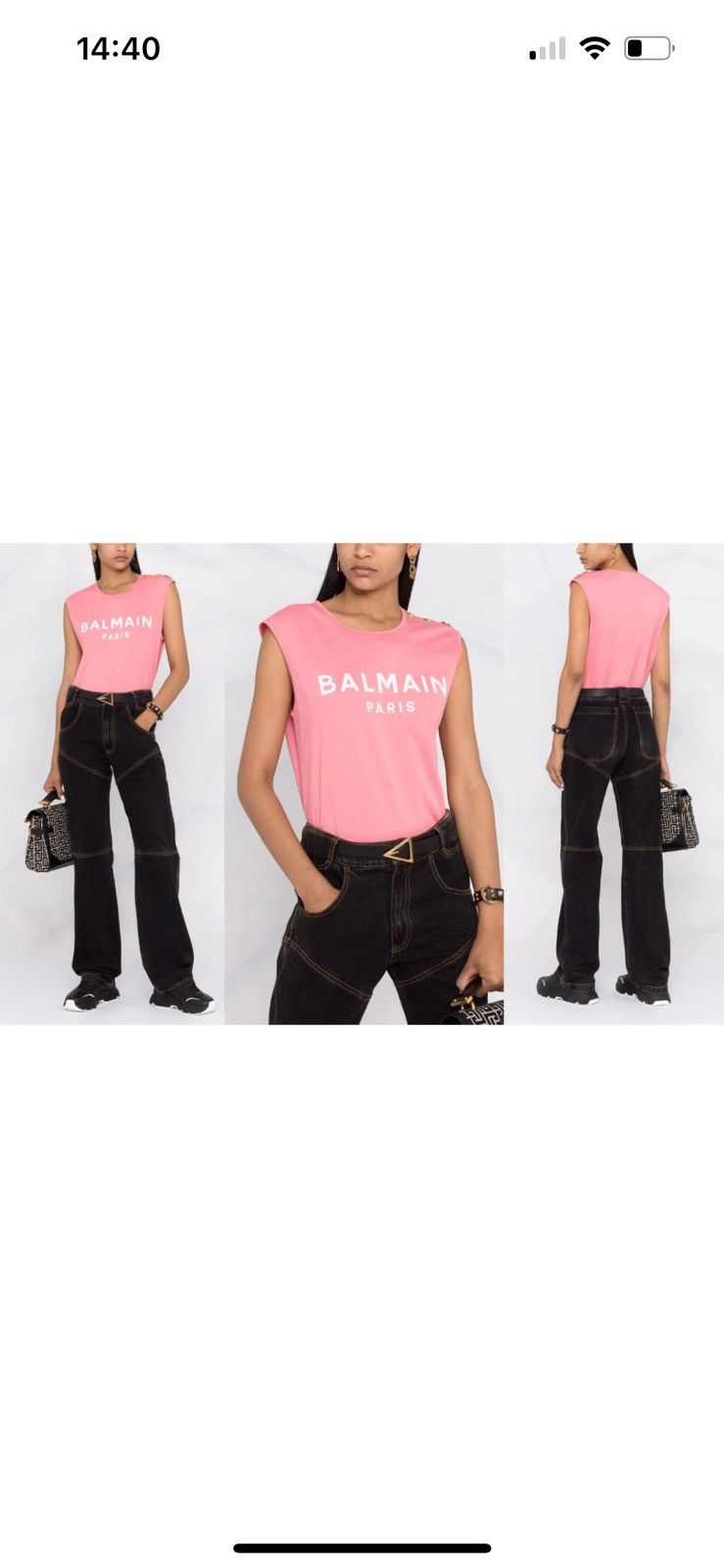 Balmain 2021 Pink Logo Tanktop Size US S / EU 44-46 / 1 - 3 Thumbnail