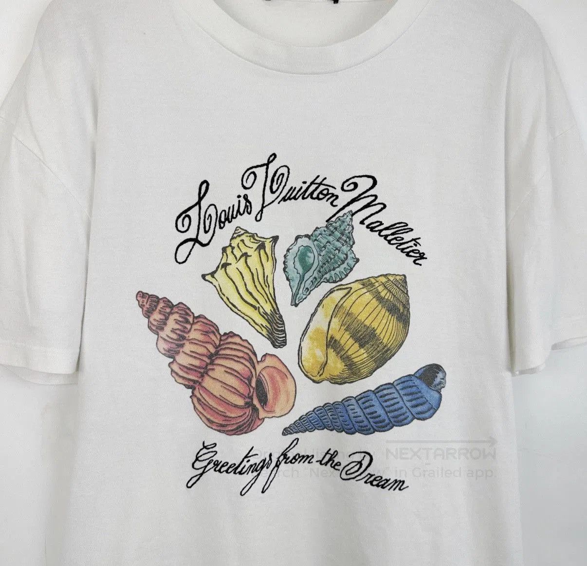 Louis Vuitton White Shell Print Short Sleeve T-Shirt. Size US XL / EU 56 / 4 - 5 Thumbnail
