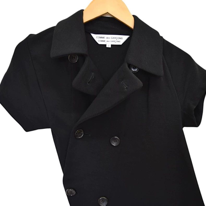 Other Comme Des Garcons Black Wool Knit Jacket with Twisted Shor Size S / US 4 / IT 40 - 4 Thumbnail