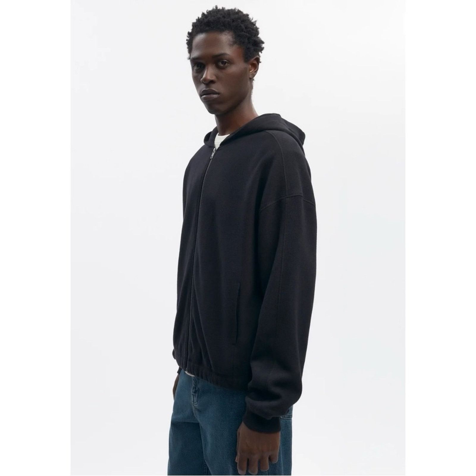 Kotn Gray Heavyweight Micro Rib Relaxed Fit Cotton Zip Up Hoodie Size US M / EU 48-50 / 2 - 9 Thumbnail