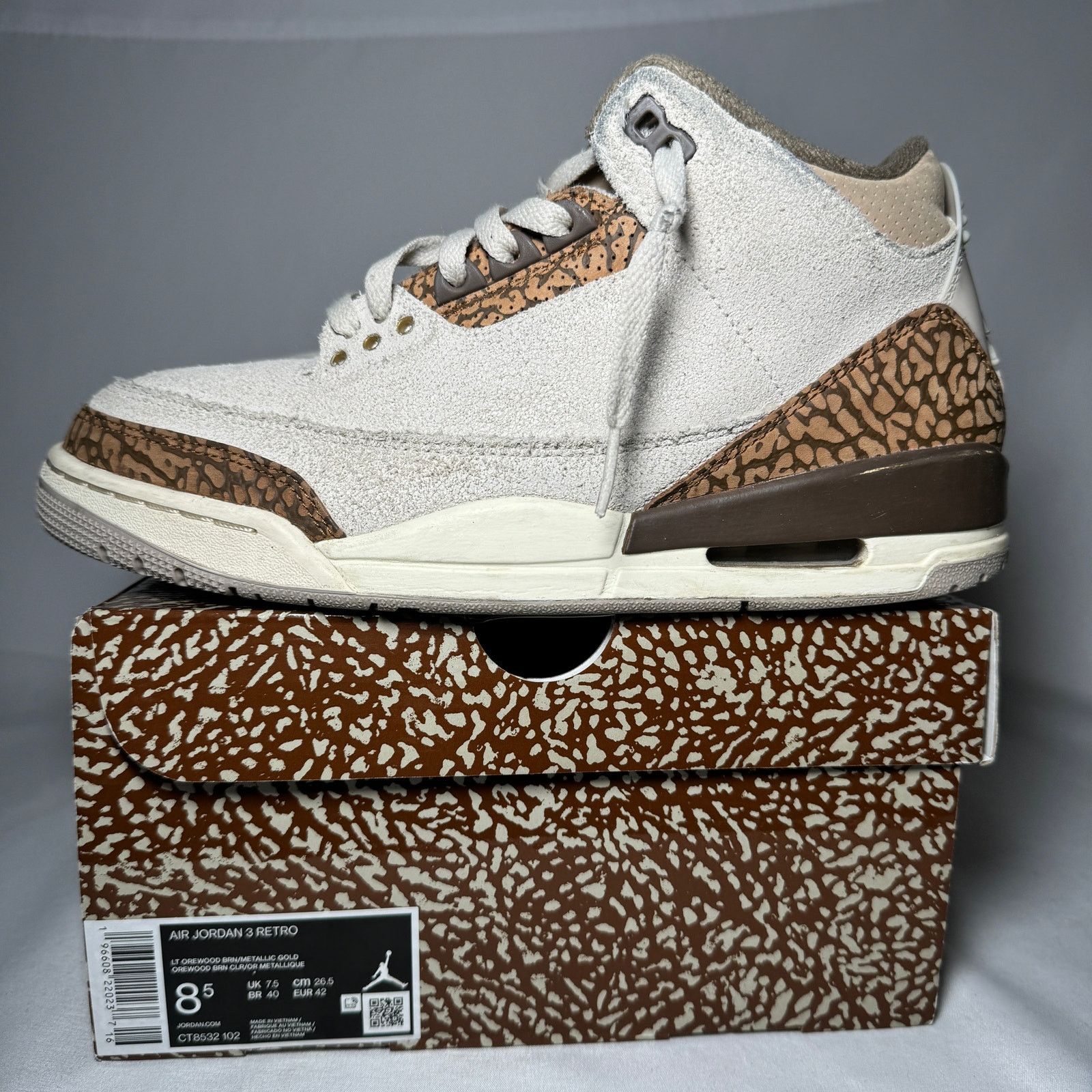 Jordan Brand × Nike Size 8.5 - Nike Air Jordan 3 Retro Palomino Men's Shoes Size US 8.5 / EU 41-42 - 8 Thumbnail