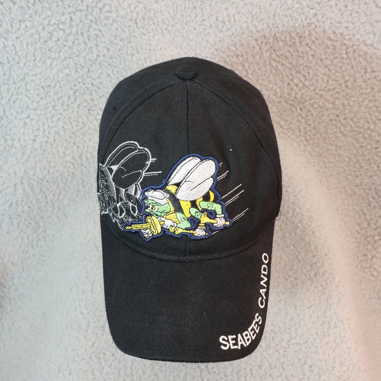 Other U.S. NAVY USN Naval Sea Bees Battalion Hat Cap Black Cursed Size ONE SIZE - 3 Thumbnail