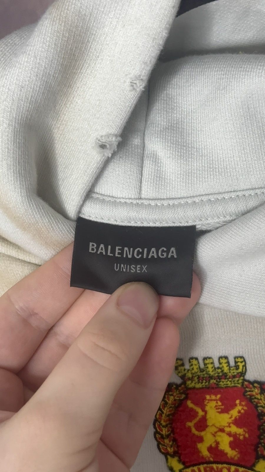 Balenciaga ✅ Balenciaga White Distressed Skater Hoodie 1 Size US XS / EU 42 / 0 - 6 Thumbnail