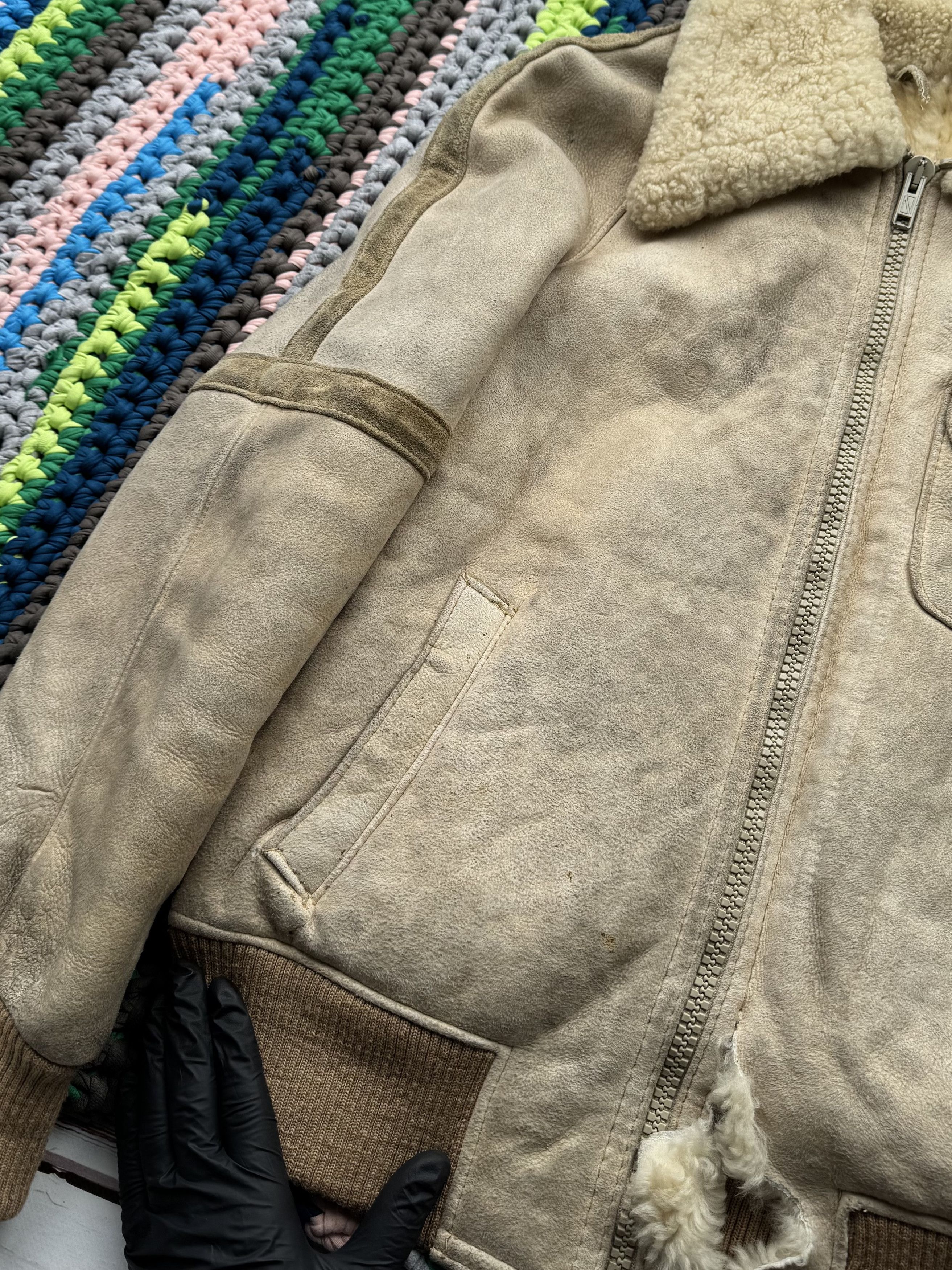 Vintage Vintage thrashed sheepskin jacket Size US S / EU 44-46 / 1 - 6 Thumbnail