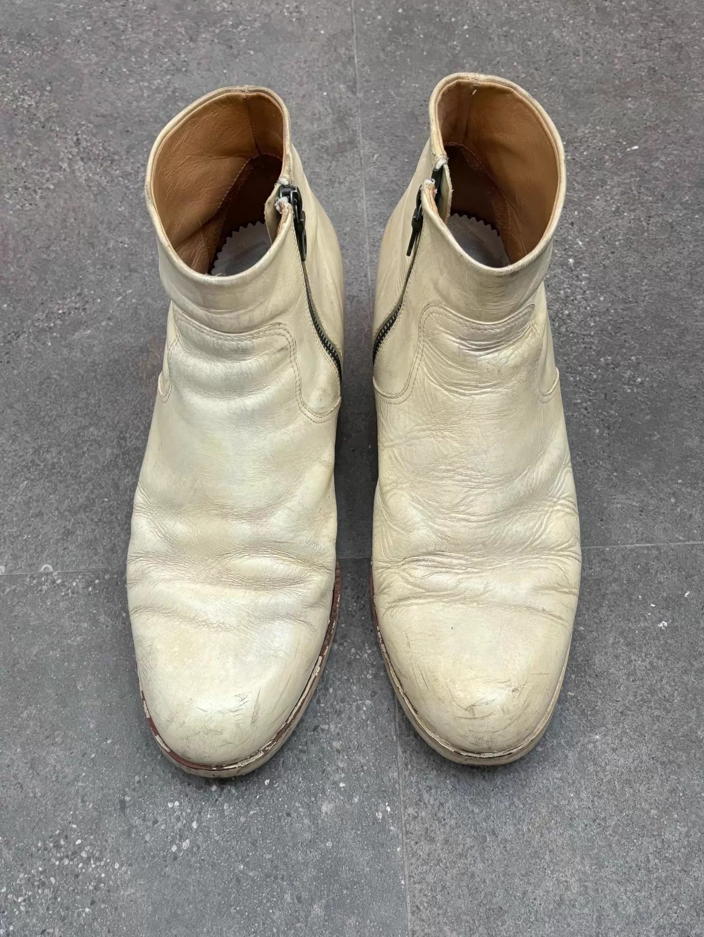 Maison Margiela Maison Margiela AW2006 6cm Painted White Boots 43 Size US 10 / EU 43 - 3 Thumbnail