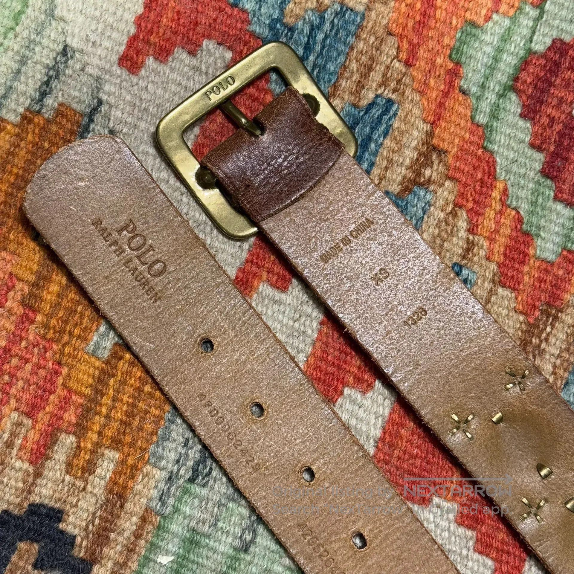 Polo Ralph Lauren Ralph Lauren Riveted Leather Belt. Size ONE SIZE - 5 Thumbnail