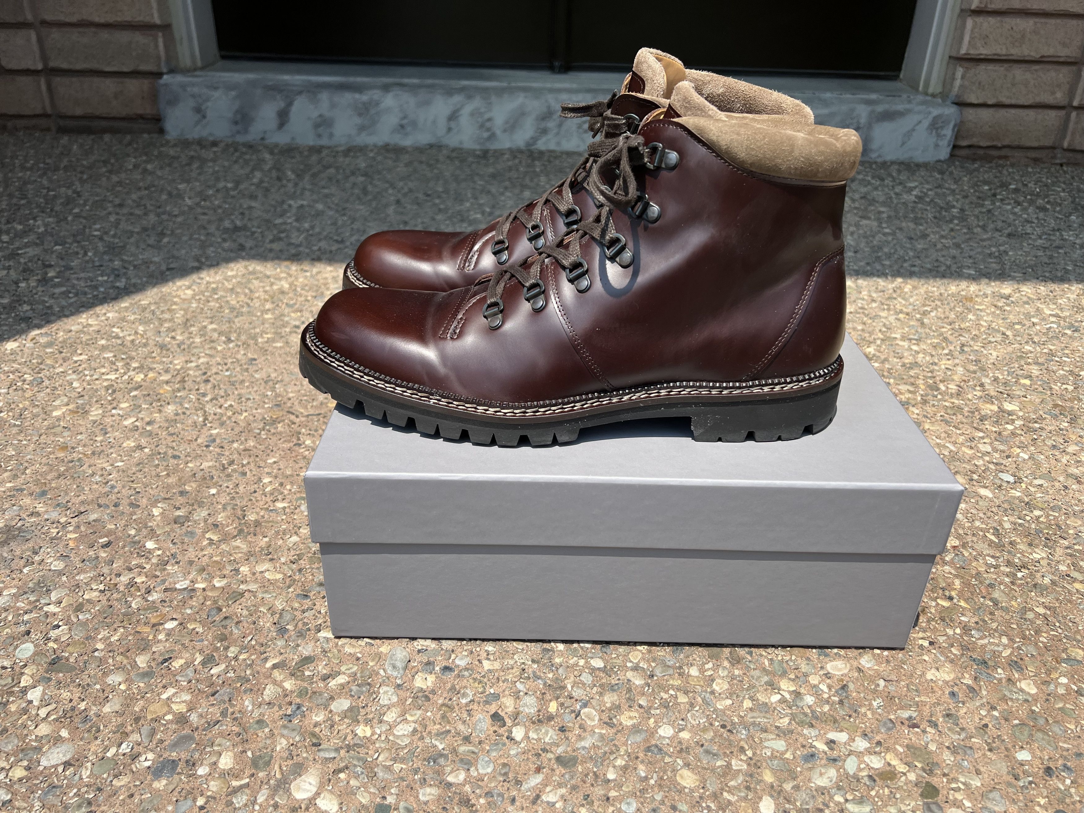 Mr P. MR P. Jacques Suede-Trimmed Glossed-Leather Boots Size US 13 / EU 46 - 10 Thumbnail